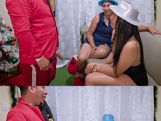 Three-some - Stepfather screws his large-bootied stepdaughter and his gorgeous wife on Fresh Year's