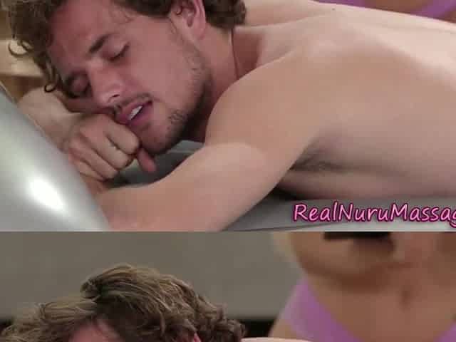 Teen 18+ Masseuse Gets Wam In Nuru Gel And Sucks