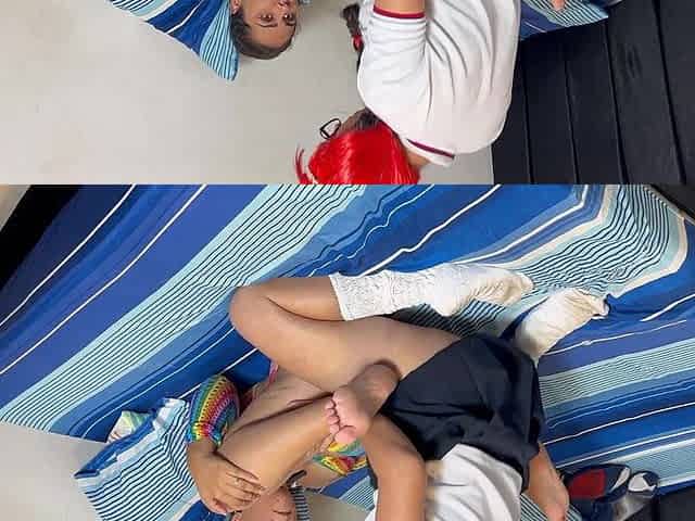Hot Stepmother Is Caught by Her Perverted girl Fingers Her Pussy