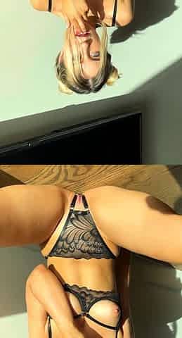Cute blonde teen solo