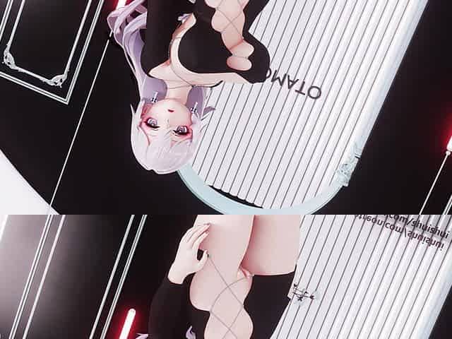 [mmd] Duck Duck Rabbit Rabbit Good Night Kiss Super Astringent Butterfly Chain Cut-out Tight Skirt