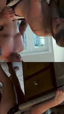 Hotwife fucked in the kitchen