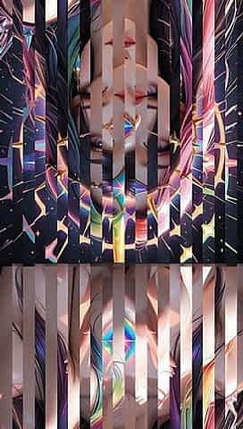 Shadow Oracle with Rainbow Prism Spikes Cosmic Fantasy Beauty Ai Art Slideshow
