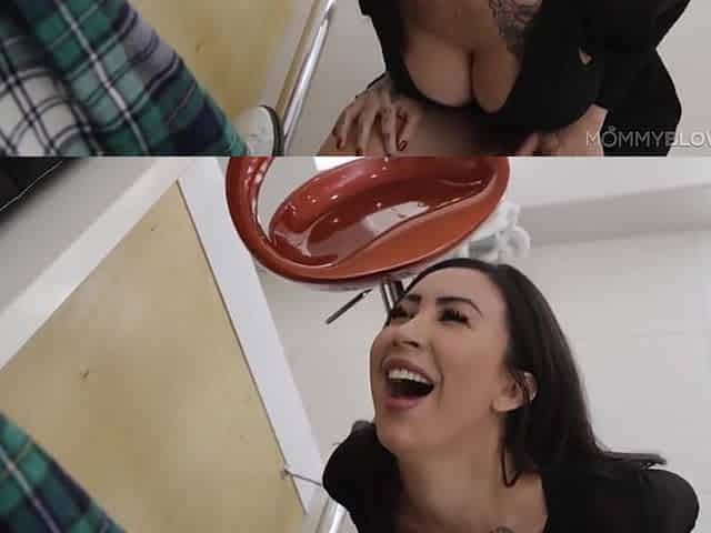 Gets On Her Knees And Sucks The Handymans Cock And Balls With Lily Lane