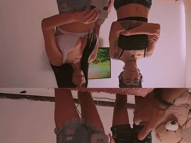 Fighting with my girlfriend, our boyfriend make us think on peace and love with his giant jock