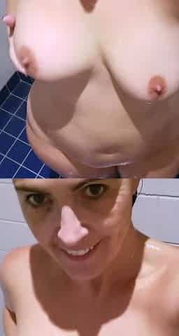 Busty curly brunette with big boobs fucks on couch