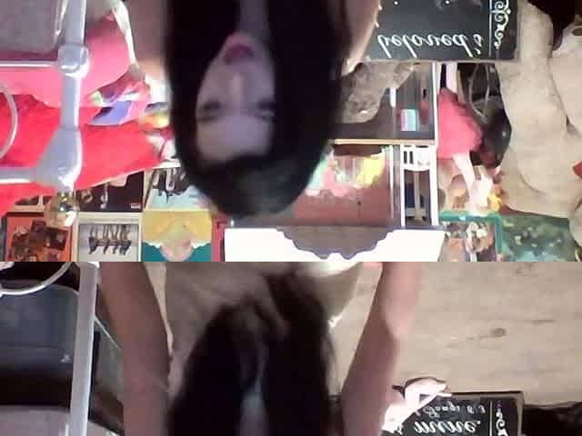 Cute curly brunette solo webcam masturbation