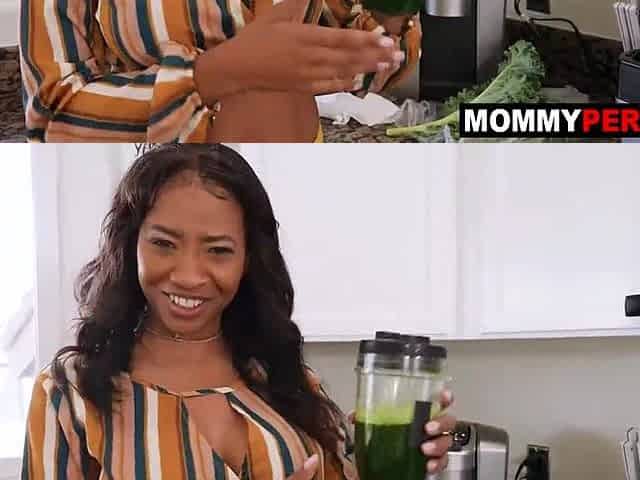 Fit black step mama works out with inactive stepson