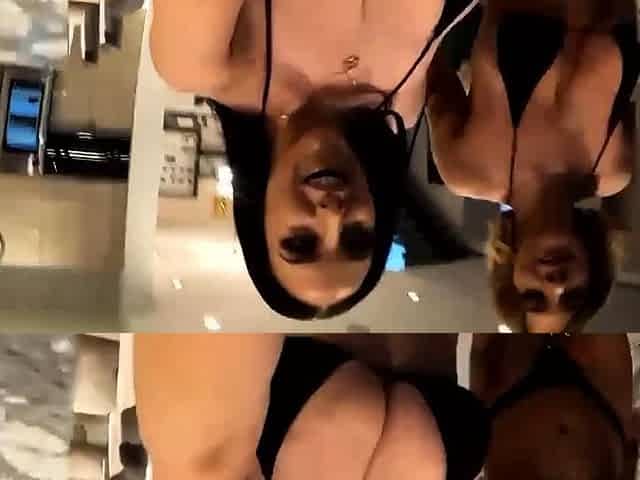 Naked brunette lesbians licking and fingering juicy pussies