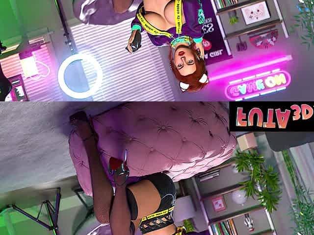 FUTA3DX - Wicked Redhead Gamer Beauty Drilled Hard by Large Ramrod Futanari