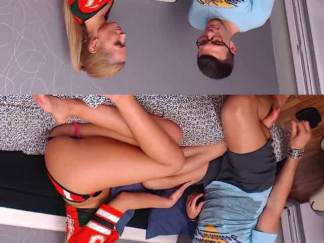 Sporty Teen 18+ Pleased Nerdy Guy With A Perfect Blowjob