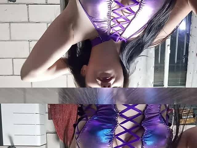 Smoking in Shiny Sexy Lingerie