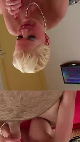 Big boobs blonde babe sucking your cock