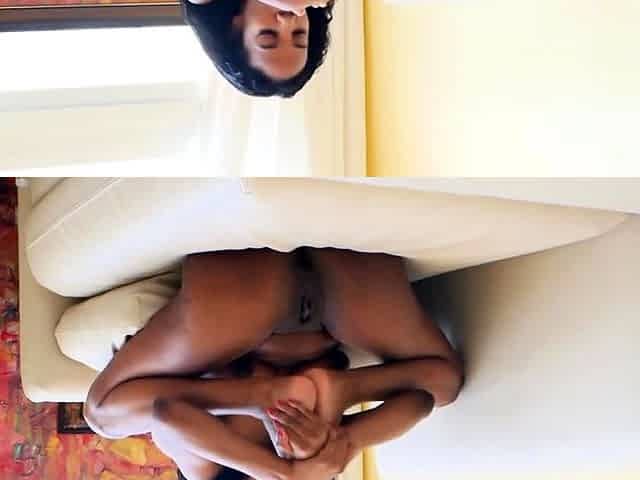 Ebony Foot Fetishs Red Nails Toe Anal Dildo And Anal
