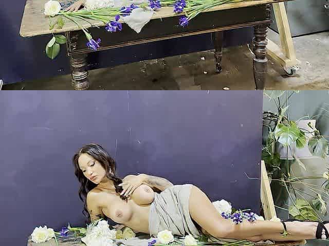 Luxurious Monika Fox Nude Surrounded By Flowers