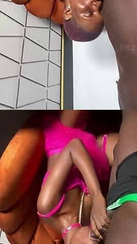 Sexy Lady in Her Pink Lingerie Made My Cock Hard All Through