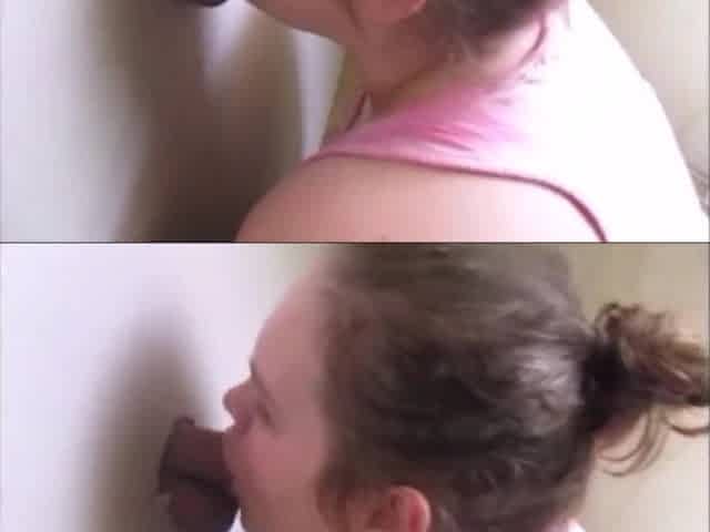 Wife Sucks Dick at Glory Hole & Swallows While Hubby Records