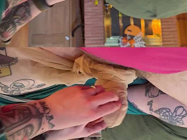 Nylon tugjob.