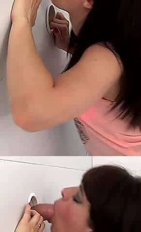 Cock Addict Tiffany Naylor in Hot Threesome in the Gloryhole with Two Bwc Studs