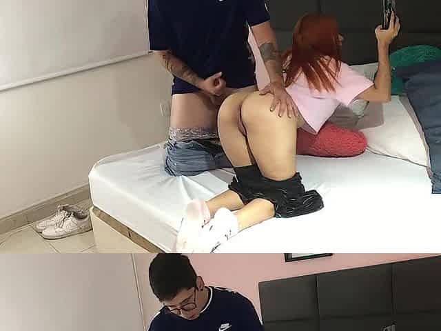 I fill my girlfriend's butt with four milks at my stepfather's abode.