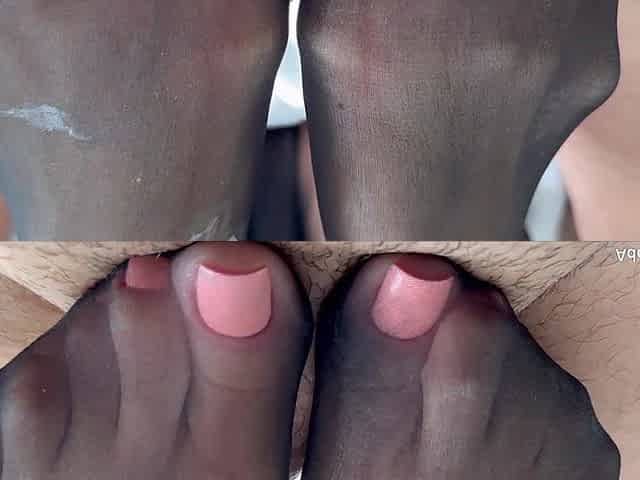 Footjob Compilation. Cum on Feet in Stockings & Pantyhose
