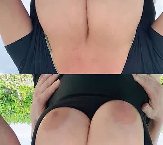 Massive tit mother i'd like to fuck getting used at a public trail