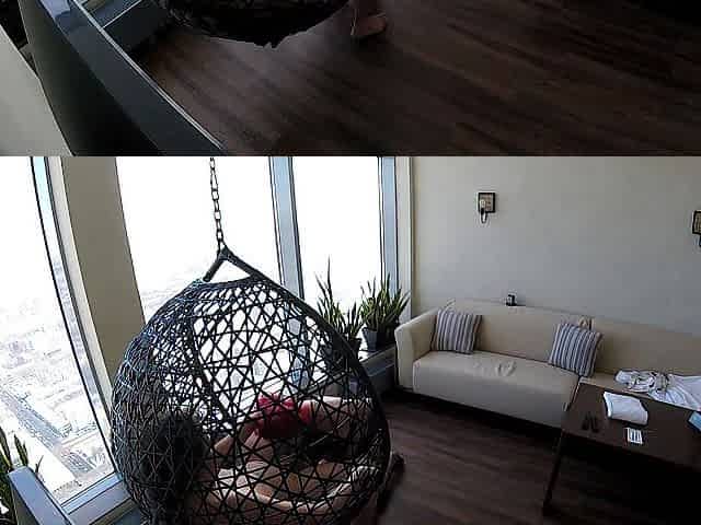 Marta was banged in the booty on the 70th floor in the window, licked, and finished in her throat