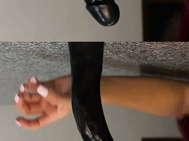 Masturbating in the kitchen while my roomie is watching TV