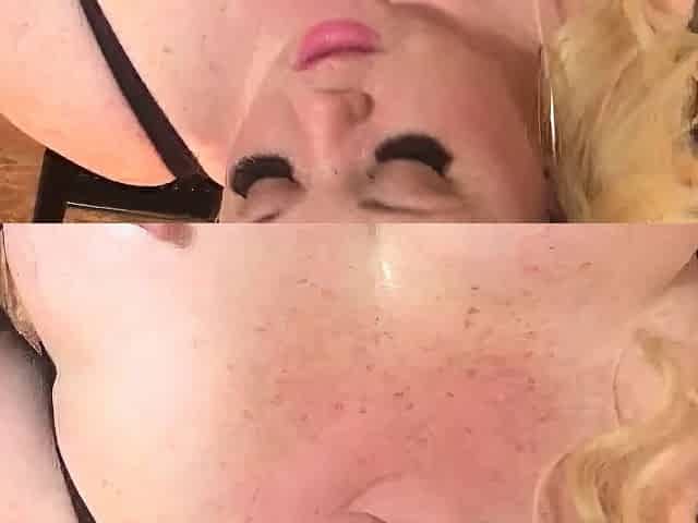 Cute blonde with big boobs solo