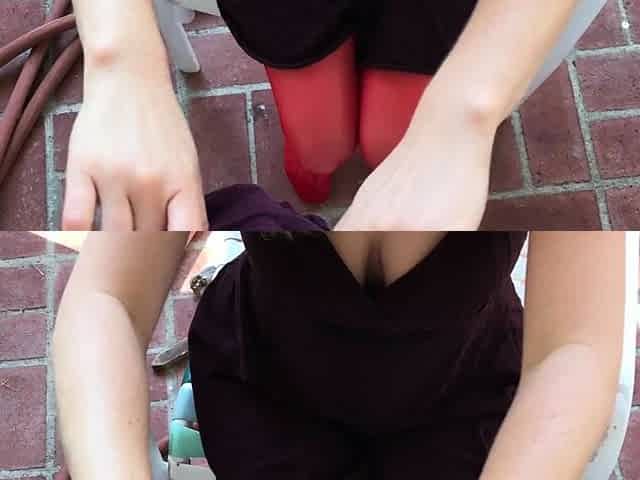 Amateur couple outdoors fucking on the porch - Erin Electra