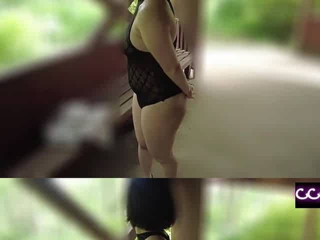 Wet Curves Under the Open Sky as She Enjoys Every Spank From Behind. - D