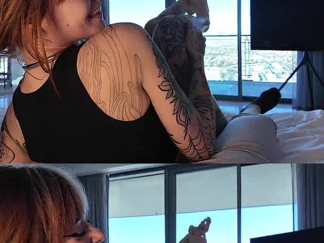 Footjob out of hands Spunk fountain from giant ramrod on my feet - SallyDinosaur