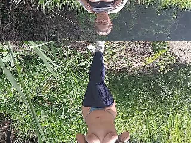 Chubby Latina Shows Her Ass and Tits Outdoors