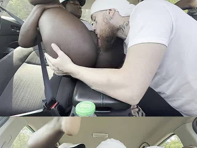White Thug Caught Screwing Ebony Angel In Car At Park