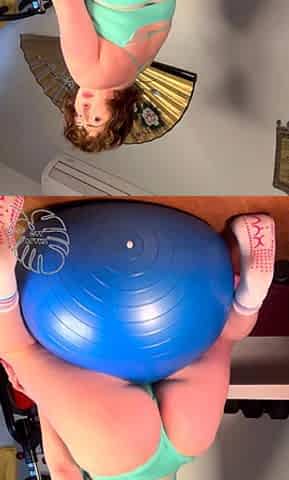 Big Ass Bouncing on Cock and Yoga Ball