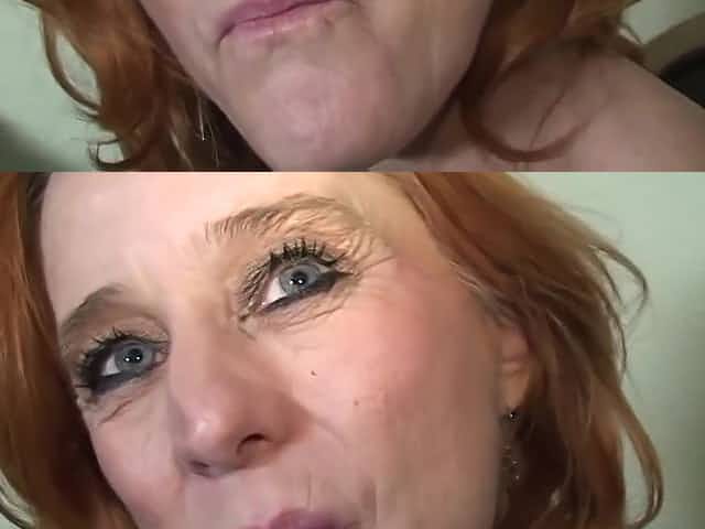 Red Haired Mature With Blue Eyes Is Sucking A Big, Black Cock, Like A Real Pro