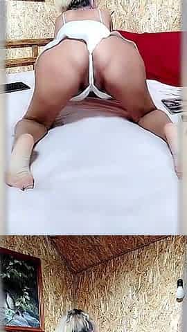Hot Housewife Lukerya. Big Ass on a Big Bed.