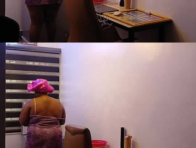 Domestic Duties: Black Chubby Butt Hottie bending over
