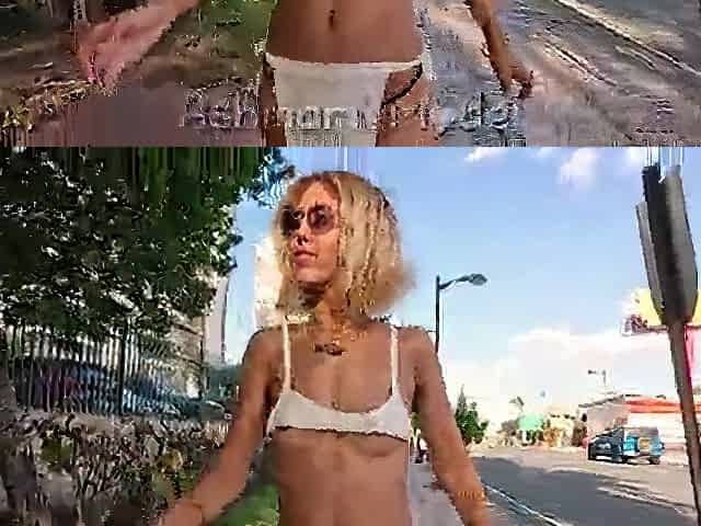 Public Upskirt Boob Slides Slowmo