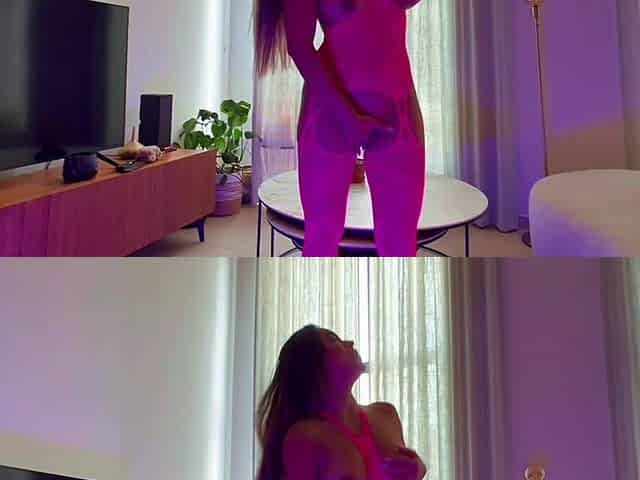 POV Blow Job in Neon Light From Latina Pornstar Mianins
