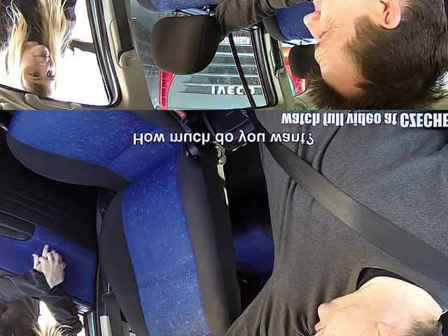 Real blonde hooker gets fucked in car in the truck parking lot