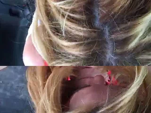 Amateur Blonde Blowjob handjob and cumshot
