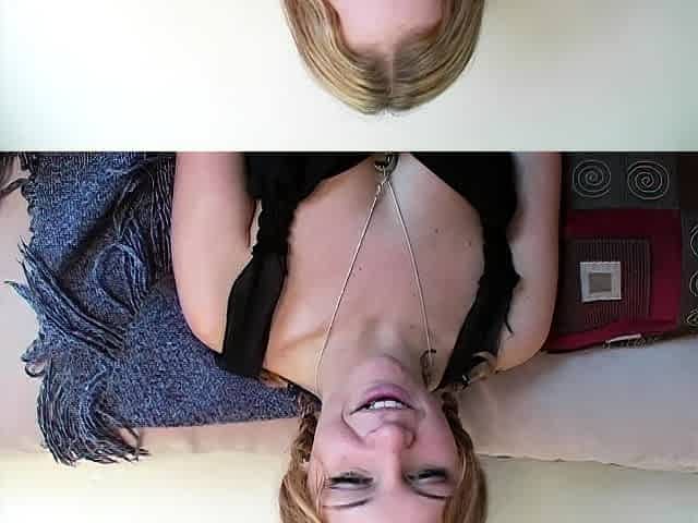 Cute blonde teen shows tit pussy and ass