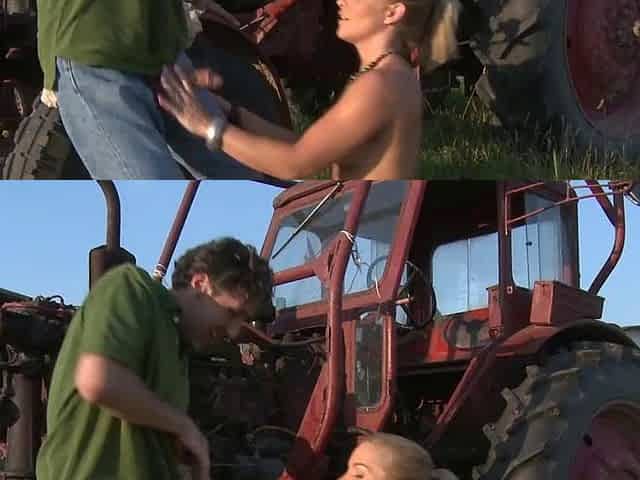 Farm dame getting her booty screwed by a long, stiff cock