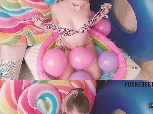 POV Wet Pee Pool Naked Balloons Pop