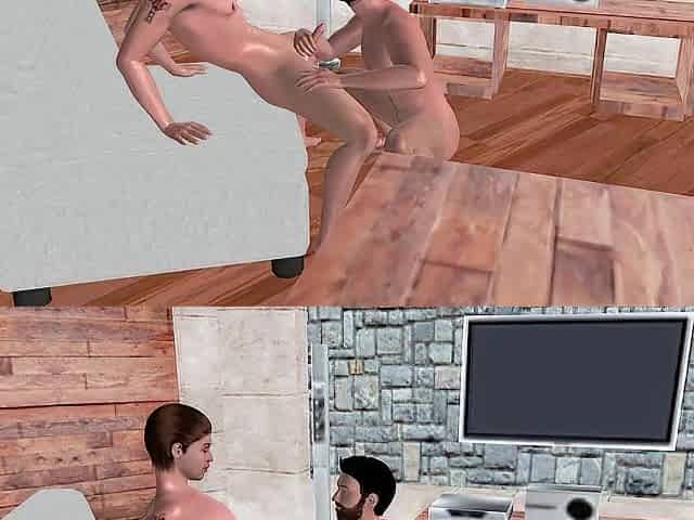Animated CG Homo Porn - Chap Receiving Tugjob on Sofa Until Cum on Face