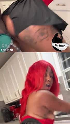 Hawt red head with creamy twat twerking on the penis