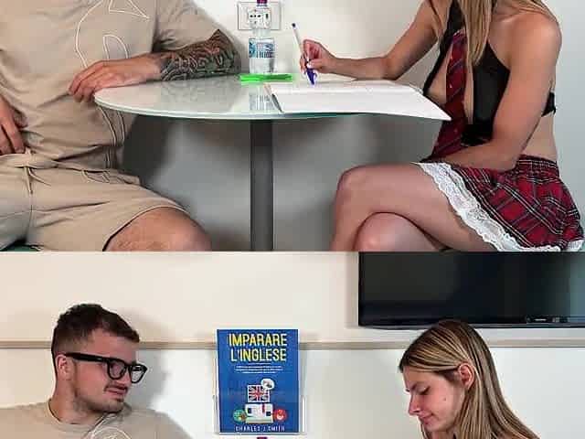 This guy has to study for his college exam, but that guy's already hard. Dialogues in Italian