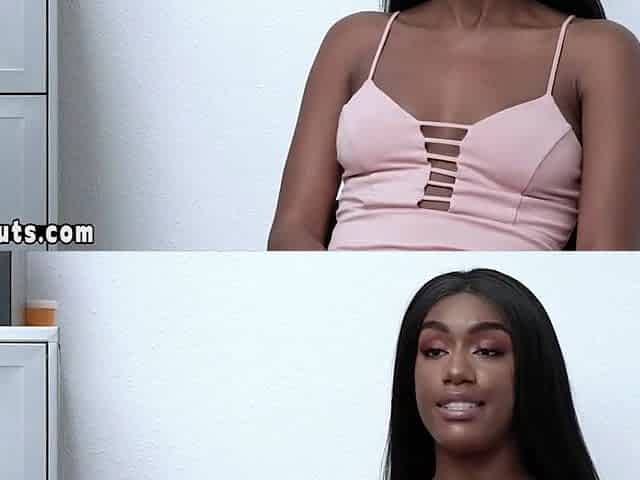 Teen ebony panther thief got caught and chastise drilled