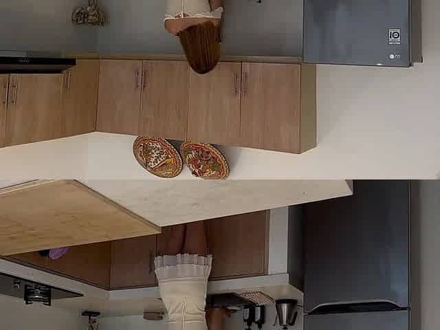 Kitchen Cleaning In A sweet Costume